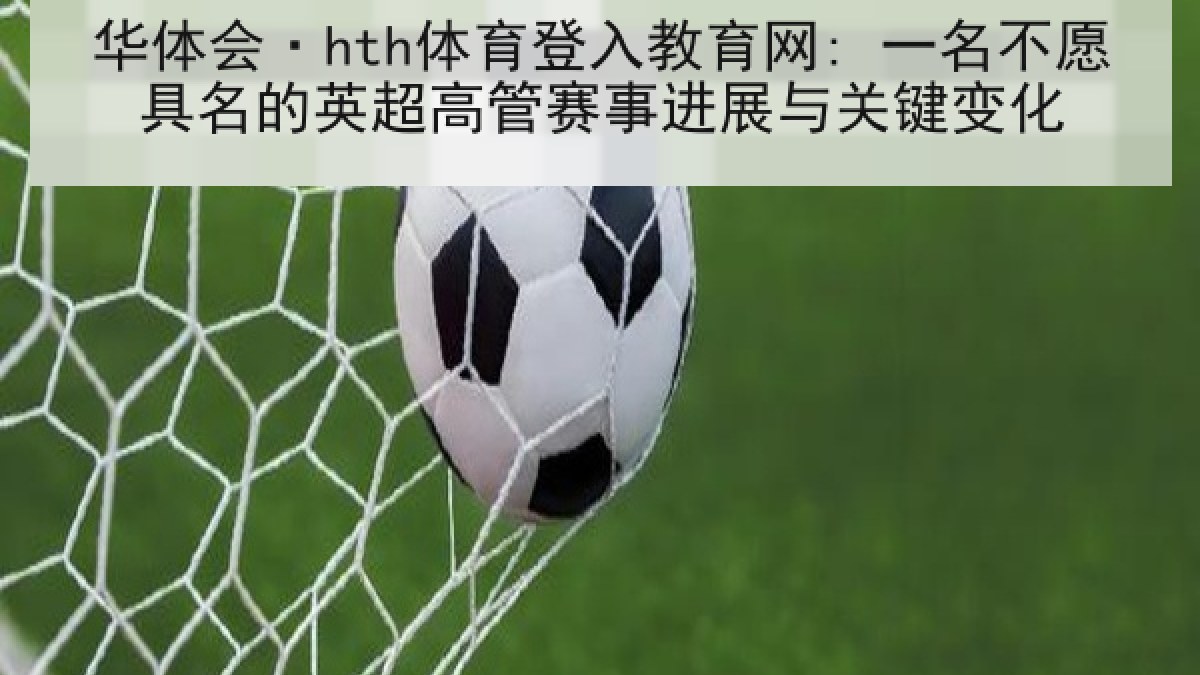 华体会·hth体育登入教育网: 一名不愿具名的英超高管赛事进展与关键变化 华体会·hth体育登入教育网: 一名不愿具名的英超高管赛事进展与关键变化